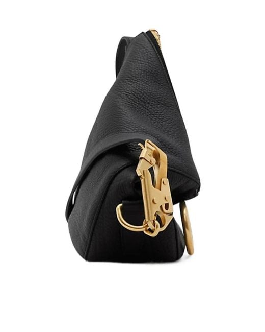 Burberry Black Small Knight Zipped Shoulder Bag