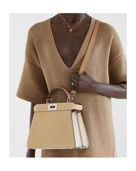 Fendi Natural Peekaboo Iseeu Small Tote Bag