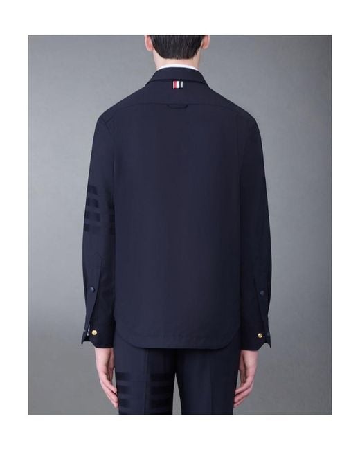 Thom Browne Blue Collared Button-Up Shirt for men