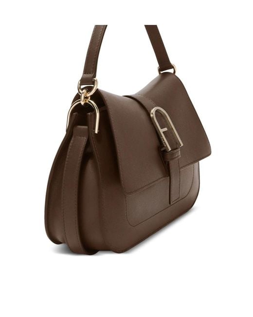 Furla Brown Flap Shoulder Bag