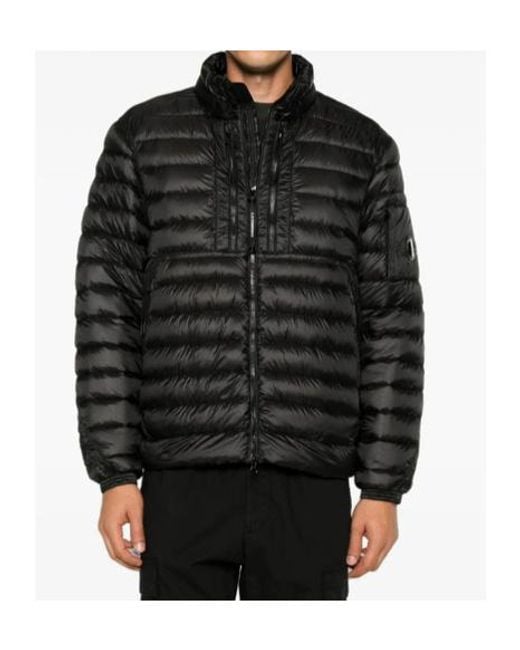 C P Company Black Long-Sleeve Stand-Collar Down Jacket for men