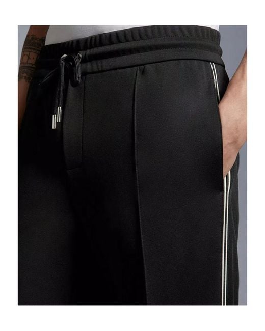 Moncler Black Side-Stripe Track Pants for men