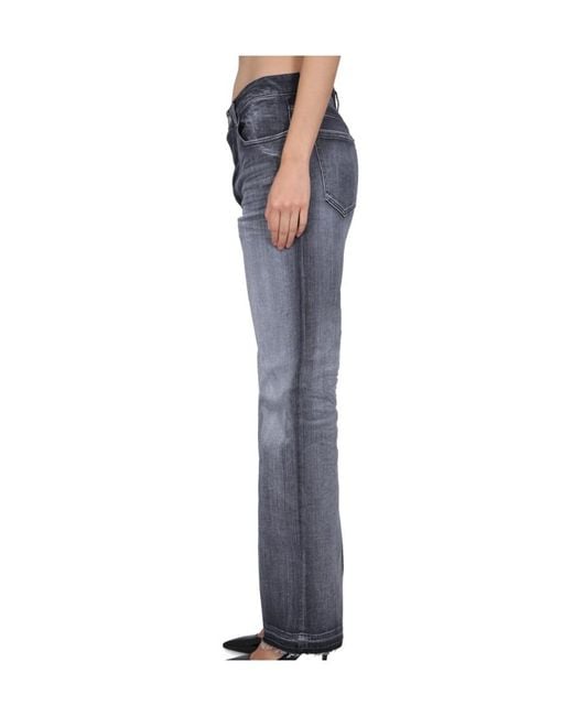 DSquared² Blue Logo Patch Straight-Leg Jeans