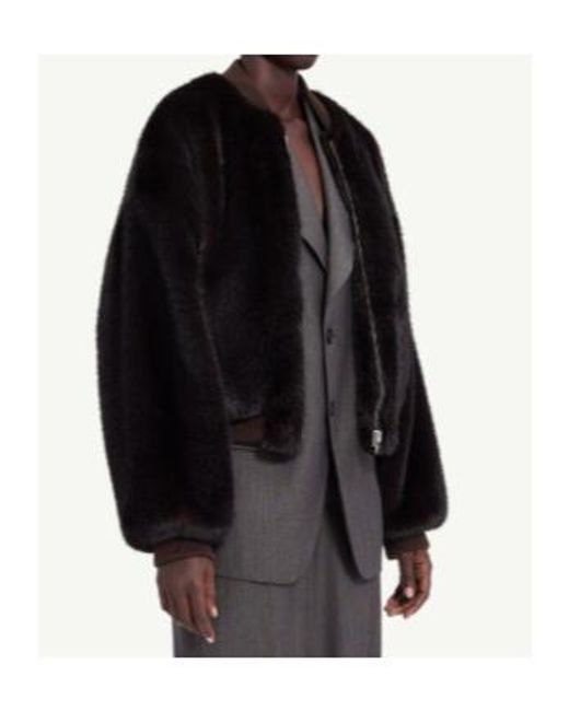 MM6 by Maison Margiela Black Furry Bomber Jacket