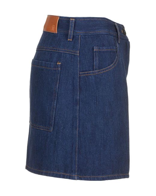 Forte Forte Blue Belt-Loop Denim Shorts