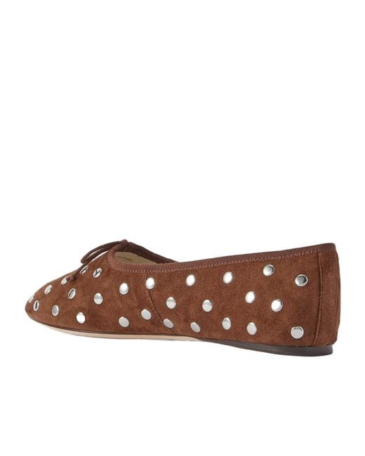 Loeffler Randall Brown Studded Suede Ballet Flats