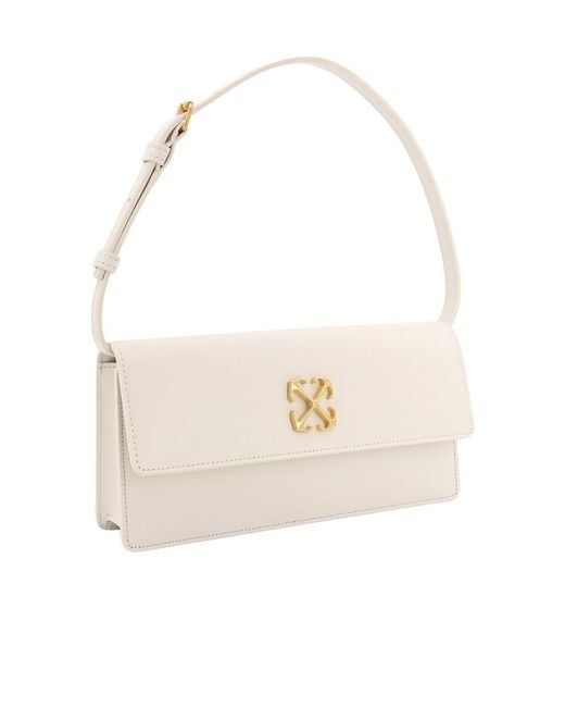 Off-White c/o Virgil Abloh Natural Jitney 1.0 Logo Plaque Small Shoulder Bag