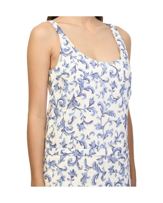 Posse Blue Floral Print Mini Dress