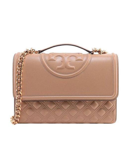 Tory Burch Natural Fleming Convertible Shoulder Bag