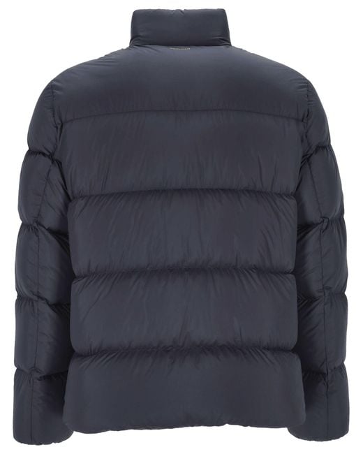 Woolrich Blue Zipped Quilted Jacket for men