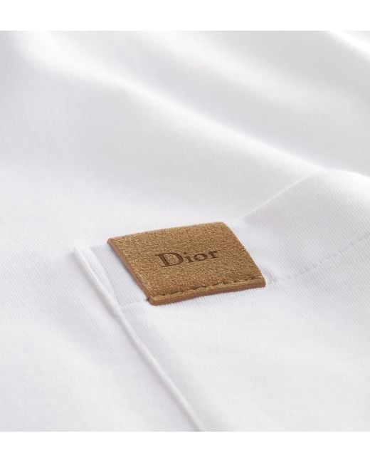 Dior White Homme Logo Patch Crewneck T-Shirt for men