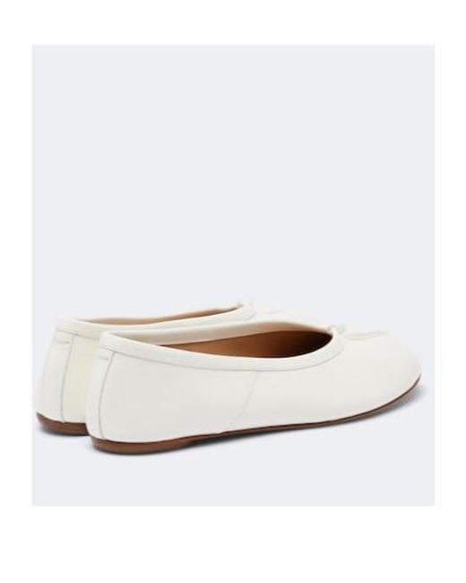 Maison Margiela White Tabi Leather Ballet Flats