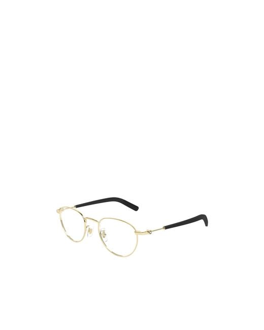 Montblanc White Eyewear Round Frame Glasses for men