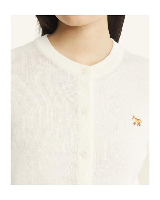 Maison Kitsuné White Maison Kitsuné Baby Fox Regular Cardigan