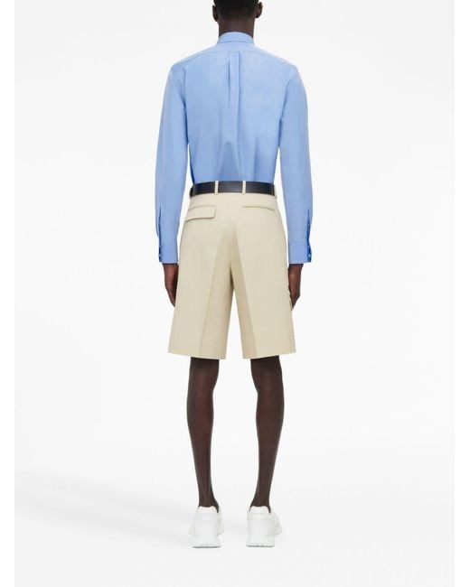 McQueen Natural Mir-Rise Tailored Shorts for men