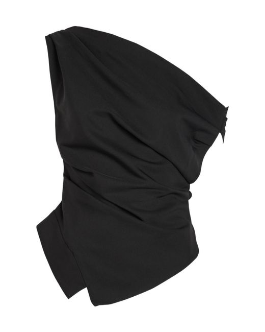 Rohe Black Asymmetric Off-The-Shoulder Top