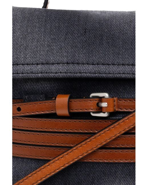 Moschino Blue Tie Me Belted Mini Top Handle Bag