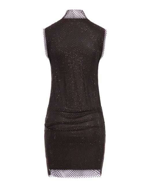 Sportmax Black Sleeveless Dress With Rhinestone