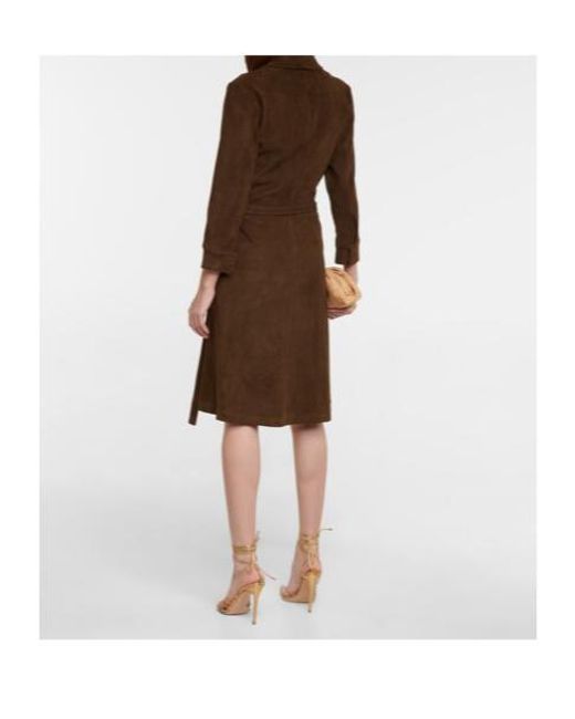 Stouls Brown Ross Suede Wrap Midi Dress
