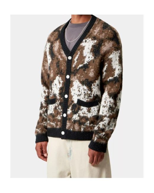 Carhartt Brown Merton V-Neck Cardigan for men