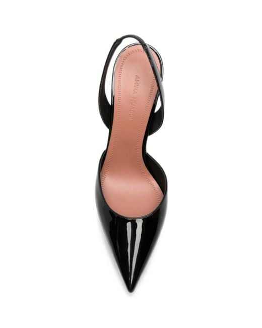 AMINA MUADDI Black Pointed-Toe High-Heeled Sandals