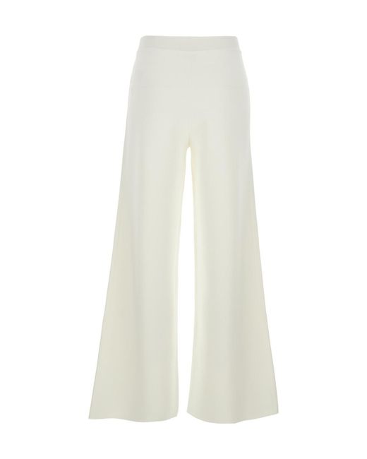 P.A.R.O.S.H. White Wide-Leg Casual Pants