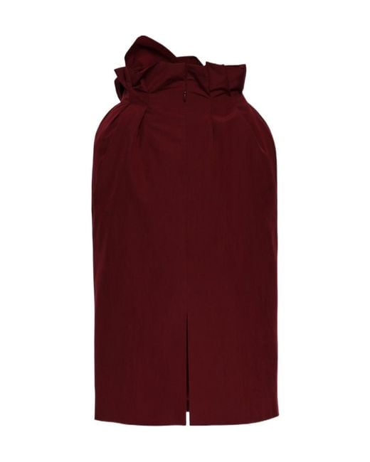 Magda Butrym Red Flower-Detail Midi Skirt