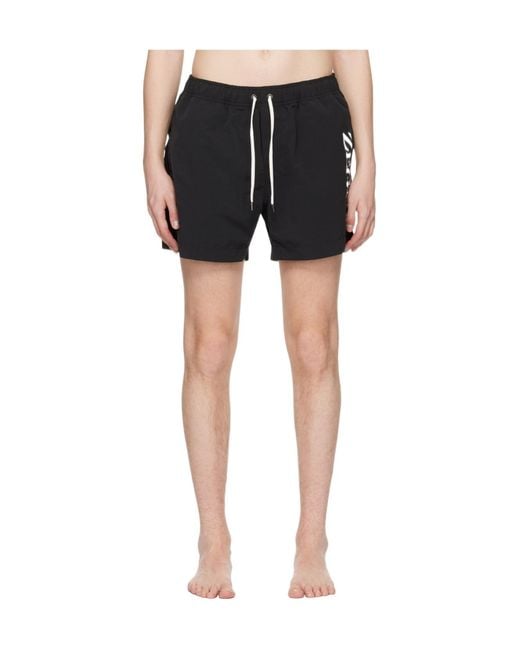 Zegna Black Drawstring Swim Trunks for men