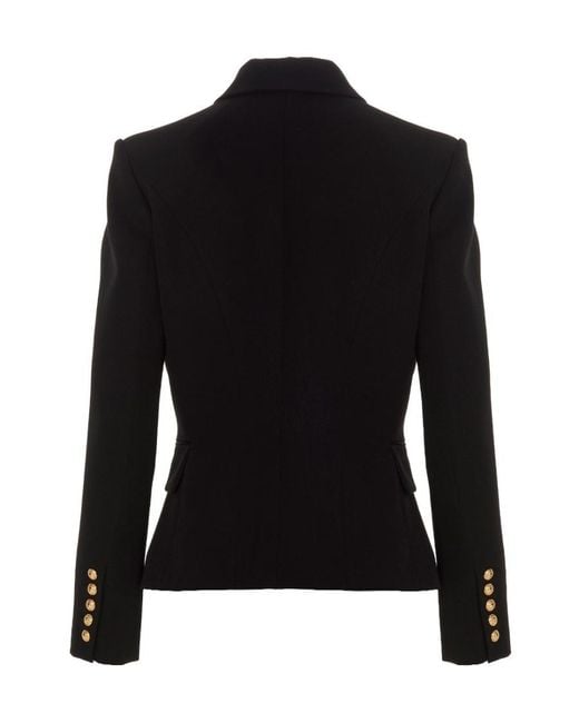 Balmain Black Button Embellished Tailored Blazer