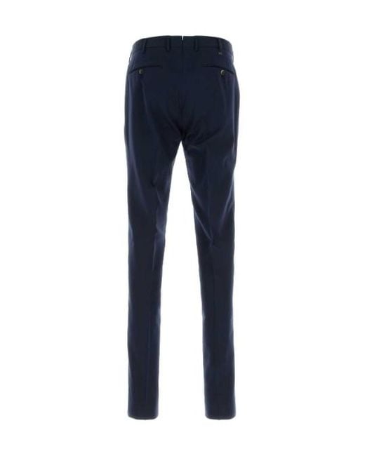 Pt Pantaloni Blue Casual Trousers With Belt Loops for men