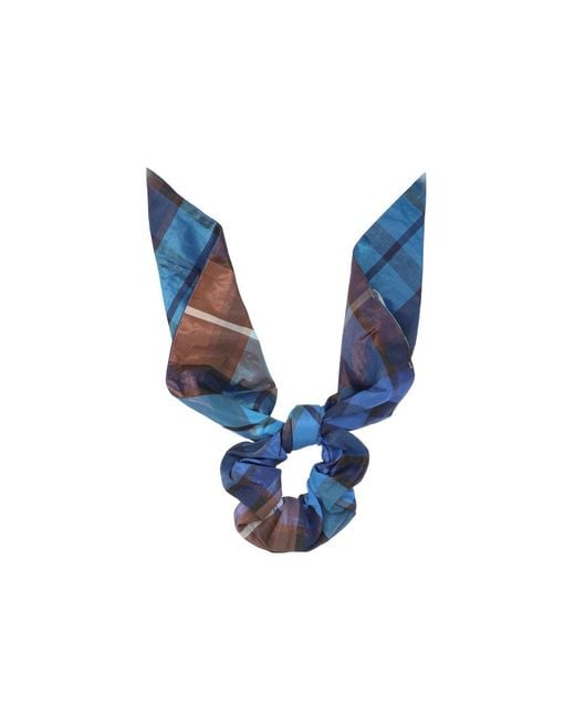 Vivienne Westwood Blue Check Patterned Scarf