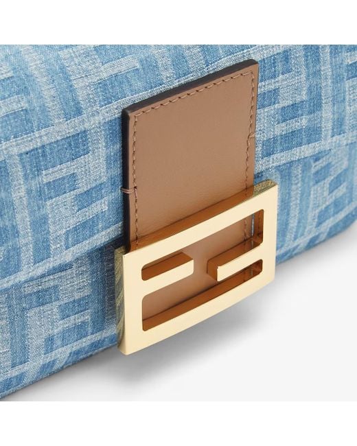 Fendi Blue Light Ff Denim Fabric Bag