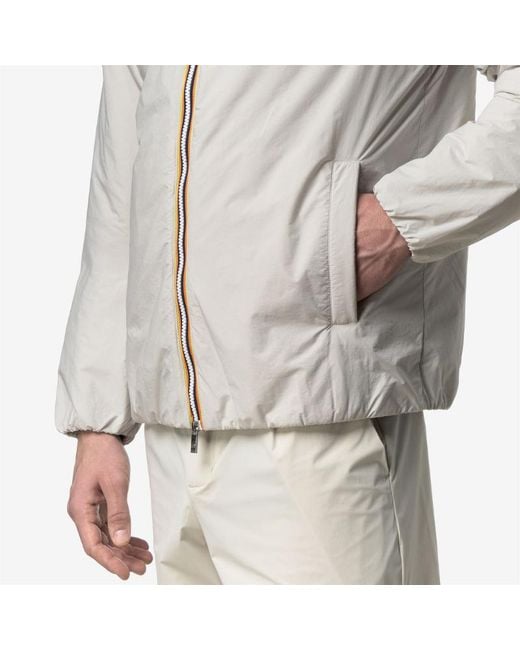 K-Way Gray Plain Hooded Jacket for men