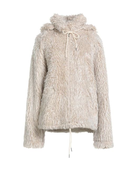 Marni White Hooded Teddy Jacket