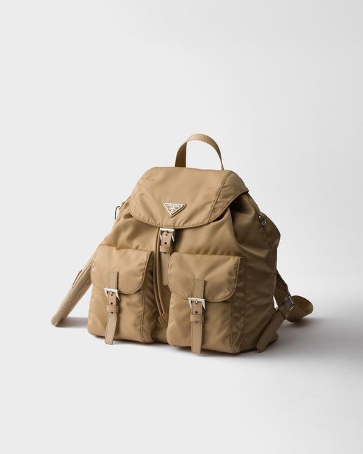 Prada Natural Canvas Flap Backpack