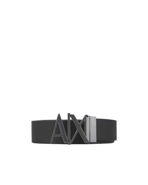 ARMANI EXCHANGE White Logo-Buckle Belt for men