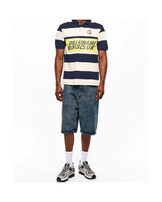 BBCICECREAM Blue Logo Short Sleeve Polo Shirt for men
