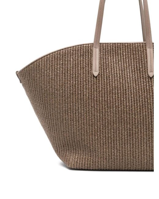 Brunello Cucinelli Brown Woven Top Handle Bag
