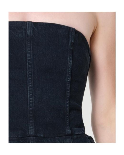Agolde Blue Strapless Jumpsuit