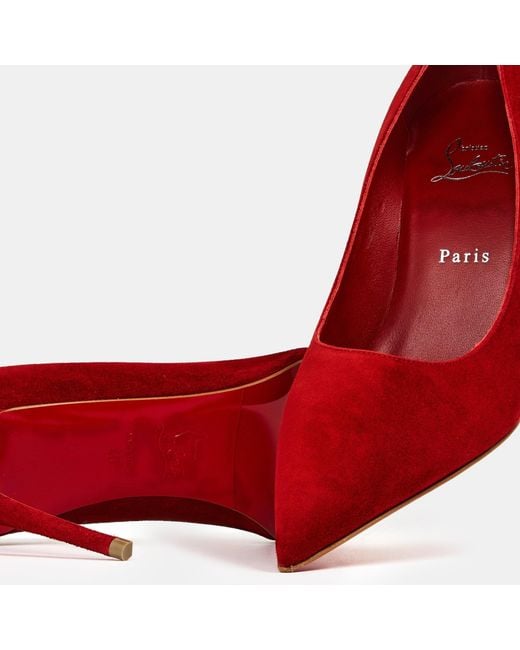 Christian Louboutin Red Minimalist Pointed-Toe High Heels