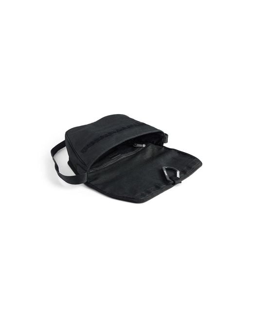 Balenciaga Black Small Explorer Flap Messenger Bag for men