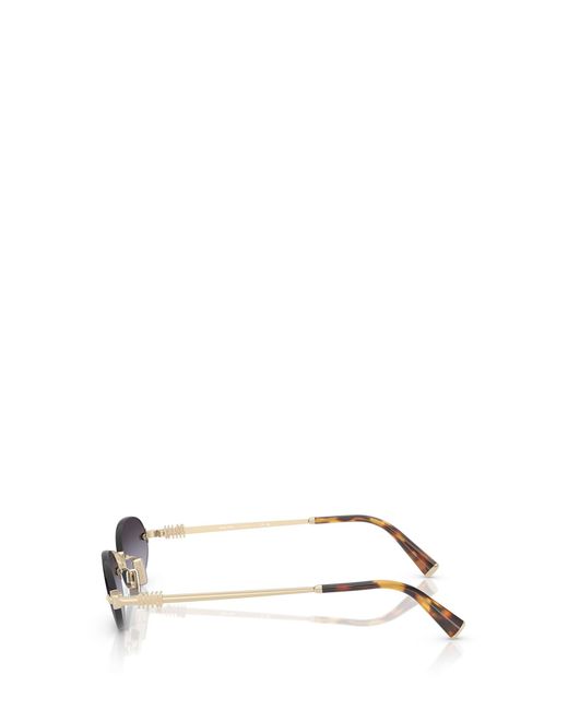 Miu Miu Metallic Eyewear Oval Frame Sunglasses