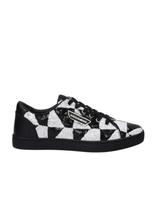 Dolce & Gabbana Black Lace-Up Casual Sneakers for men