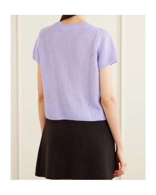 Lisa Yang Purple Siona Cashmere And Silk T-Shirt
