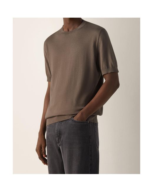 Zegna Brown Cotton T-Shirt for men