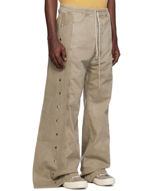 Rick Owens Natural Pusher Wide-Legged Casual Pants for men