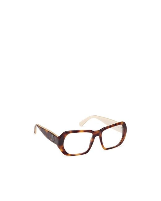 Moncler White Eyewear Rectangle Frame Glasses