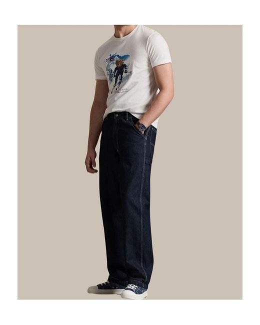 Ralph Lauren White Polo Graphic Print Crewneck T-Shirt for men
