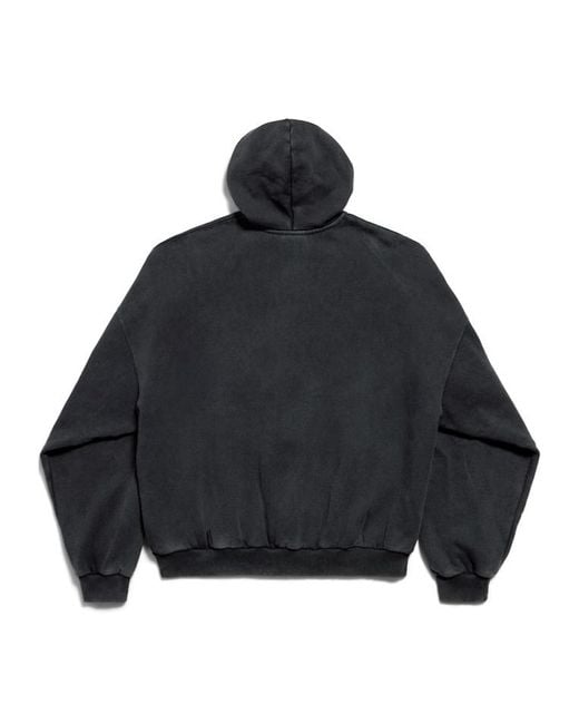 Balenciaga Black Uniform Patch Zip-Up Hoodie for men
