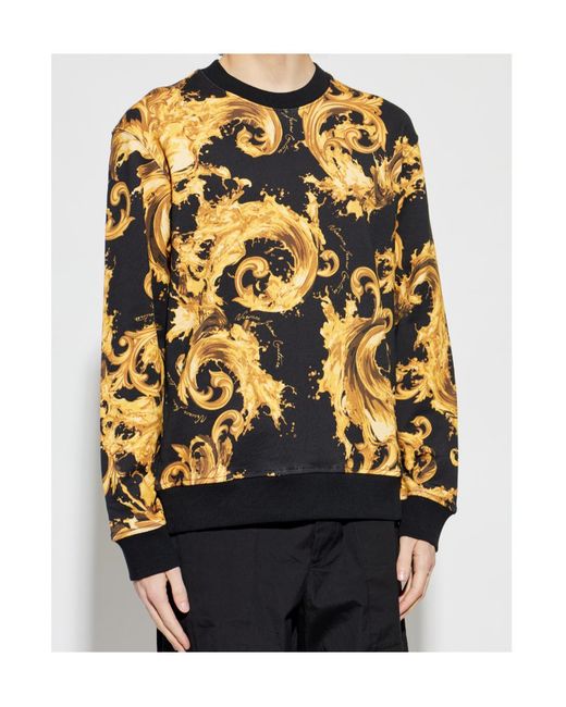 Versace Jeans Blue Couture Barocco Pattern Crewneck Sweatshirt for men